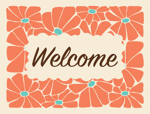 Groovy Floral Welcome Lumilawn Sign