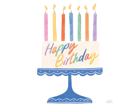 Fancy Rainbow Birthday Cake Yard Sign