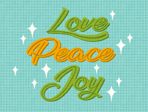 Love, Peace, Joy Lumilawn Sign