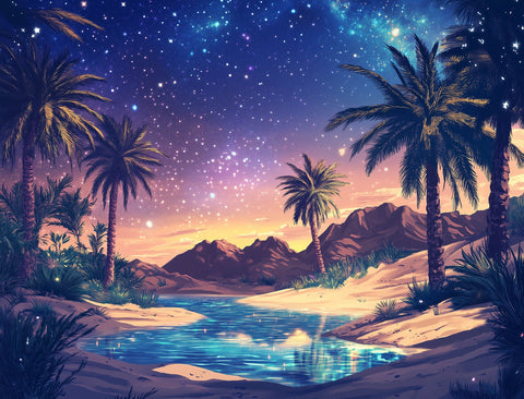 Desert Oasis Night Yard Sign