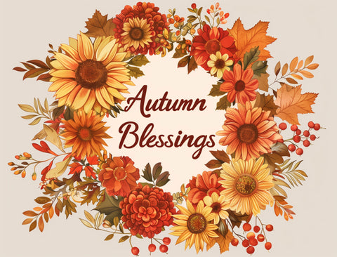 Autumn Blessings Fall Wreath Lumilawn Sign