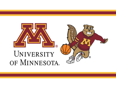 Minnesota M Goldy Basketball White Lumilawn Sign