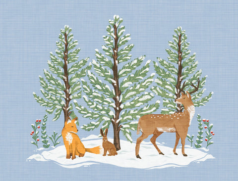 Snowy Forest Animals Yard Sign