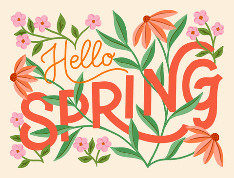 Hello Spring Floral Lumilawn Sign