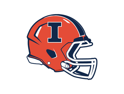 Illinois Helmet Mark White Yard Sign