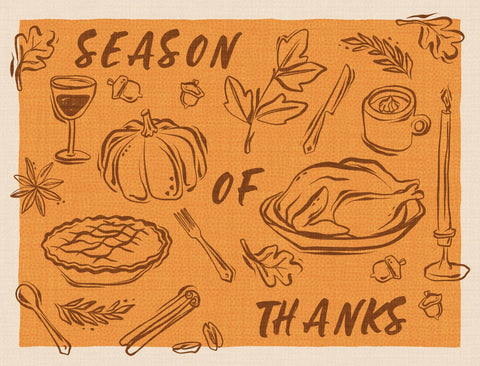 Season Of Thanks Doodle Orange Lumilawn Sign