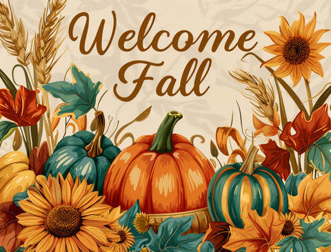 Welcome Fall Harvest Lumilawn Sign