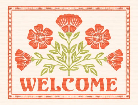 Poppy Flower Welcome Lumilawn Sign