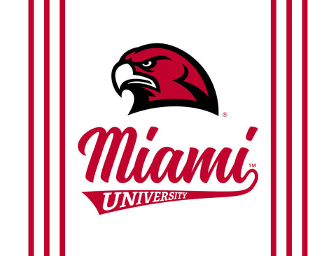 Miami University RedHawks Script White Lumilawn Sign