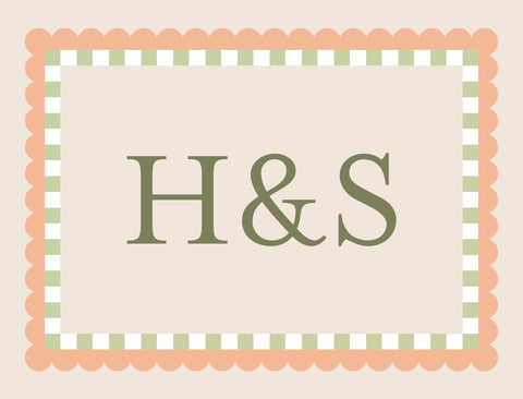 Scalloped Border Custom Monogram Lumilawn Sign