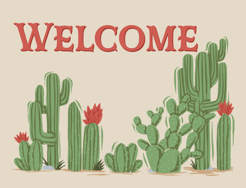 Cacti Welcome Lumilawn Sign