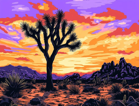 Joshua Tree Desert Sunset Landscape Yard Sign