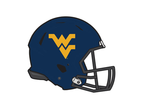 West Virginia Helmet Blue Mark White Yard Sign