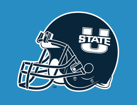 USU Helmet Light Blue Lumilawn Sign