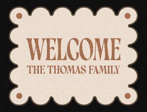 Scalloped Welcome Ivory Custom Lumilawn Sign