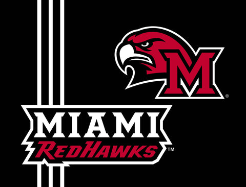 Miami RedHawks M Mascot Black Lumilawn Sign