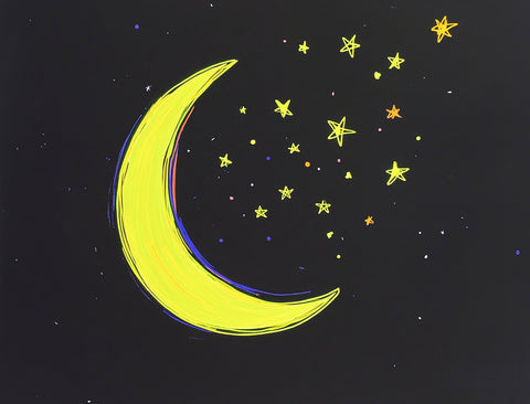 Twinkle Moon Night Sketch Yard Sign