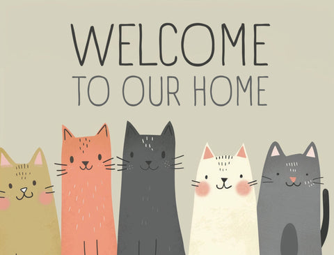 5 Cats Welcome Yard Sign