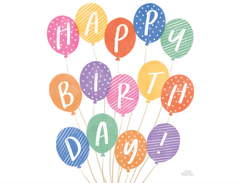 Multicolored Balloon Happy Birthday Yard Sign