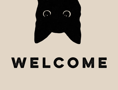 Welcome Cat Lumilawn Sign