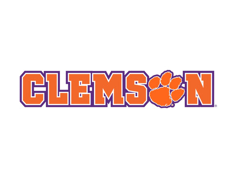 Clemson Paw Orange Wordmark White Lumilawn Sign