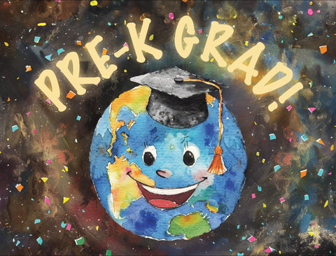 Happy Globe Pre K Graduation Yard Sign