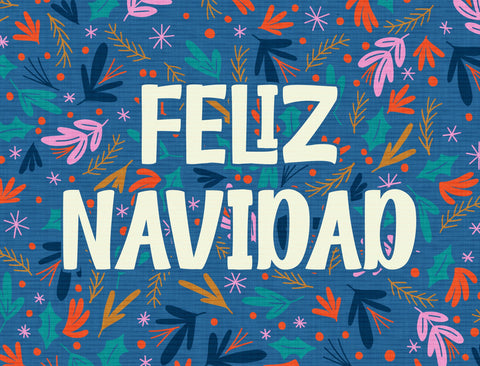 Feliz Navidad Floral Lumilawn Sign