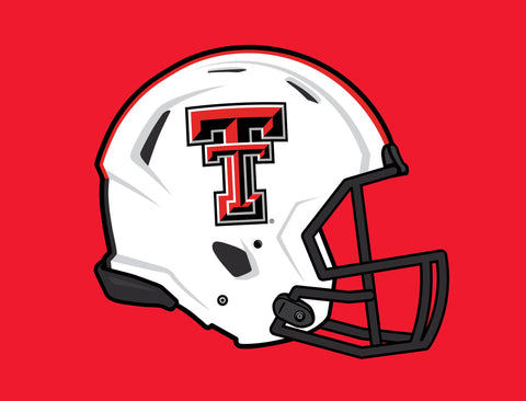 Texas Tech White Helmet Red Lumilawn Sign