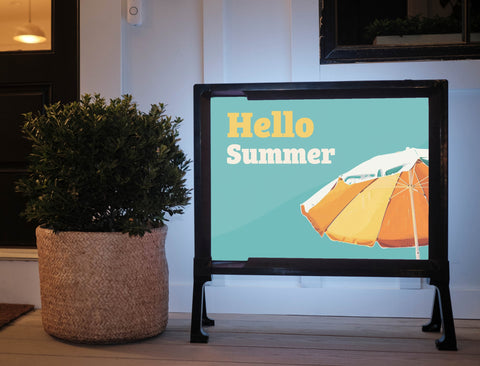 Hello Summer Umbrella Yard Sign