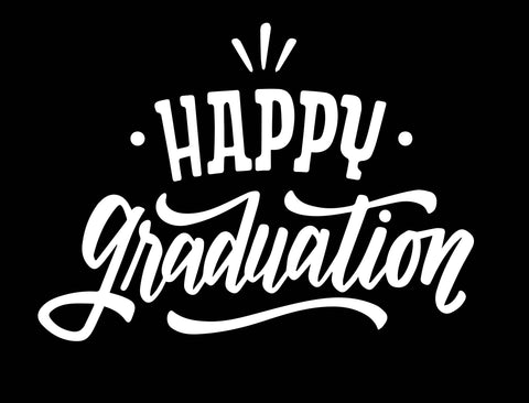 Black and White Happy Graduation Yard Sign