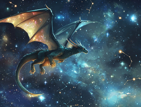 Fantasy Dragon Night Sky Yard Sign