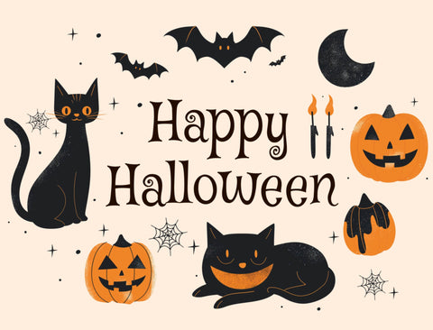 Black Cat Happy Halloween Yard Sign