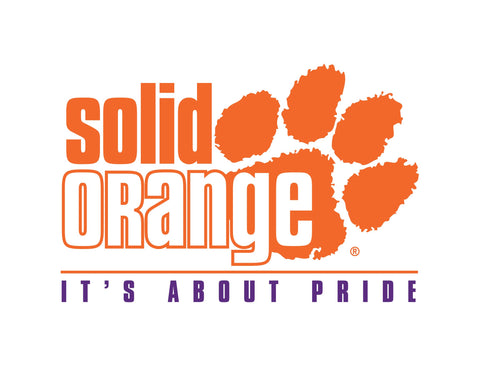 Clemson Solid Orange Mark White Yard Sign