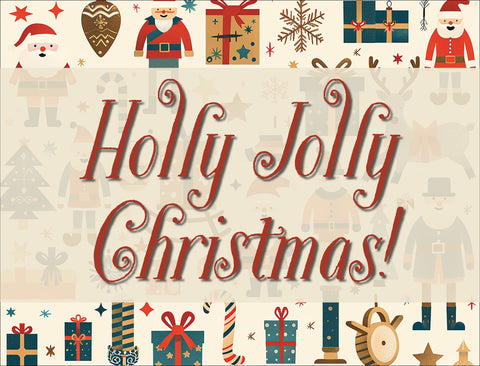 Holly Jolly Christmas Pattern Yard Sign