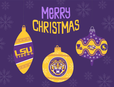 Merry Christmas LSU Ornaments Holiday Yard Sign