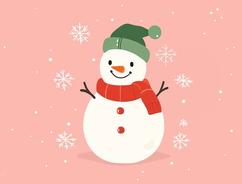 Pink Snowman Cute Winter Lumilawn Sign