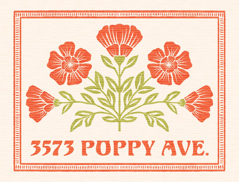 Poppy Flower Address Custom Lumilawn Sign