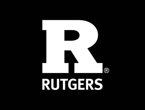 Rutgers R White Vertical Mark Black Yard Sign