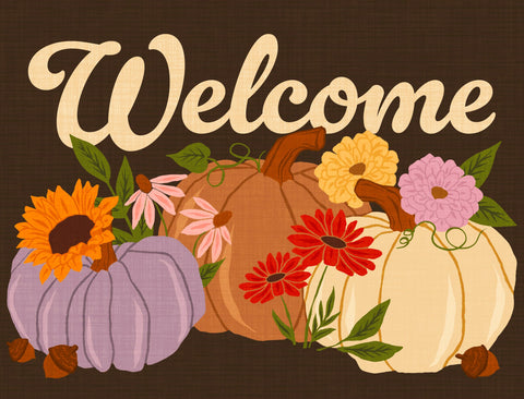 Welcome Pumpkins Autumn Lumilawn Sign