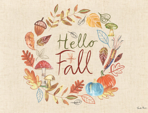 Welcoming Hello Fall Wreath Yard Sign