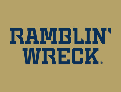 Georgia Tech Ramblin' Wreck Wordmark Gold Yard Sign