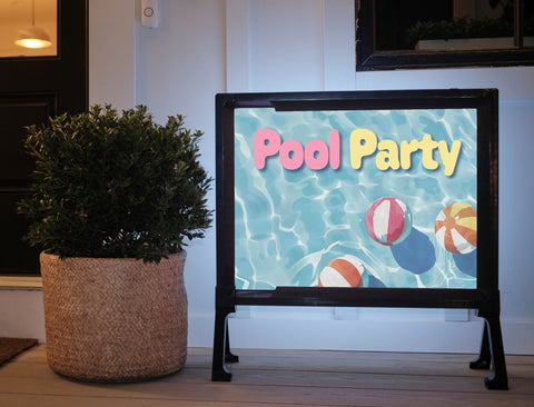 Pool Party Beach Ball Yard Sign