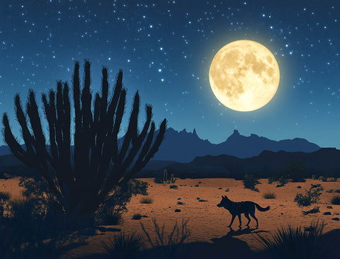 Coyote Moon Desert Yard Sign