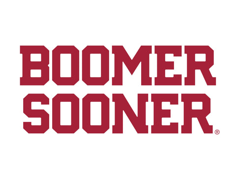 Oklahoma Boomer Sooner Wordmark White Yard Sign