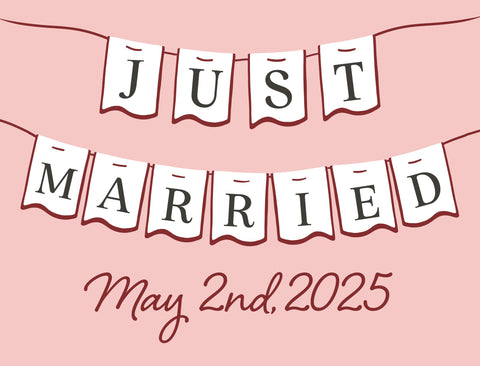 Just Married Custom Lumilawn Sign