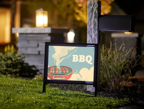 Retro Grill BBQ Yard Sign