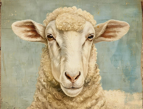 Sheep Portrait Animal Yard Sign