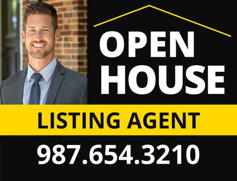 Portrait Black and Yellow Real Estate Sign