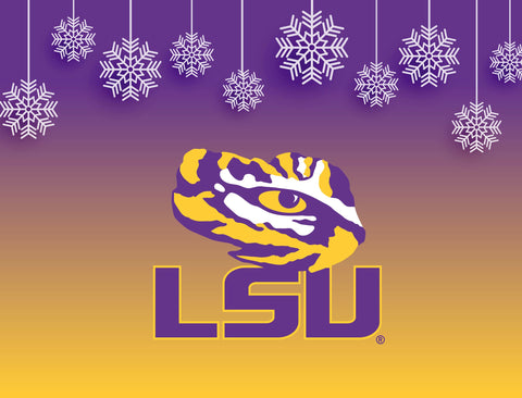 Snow Flakes LSU Holiday Yard Sign