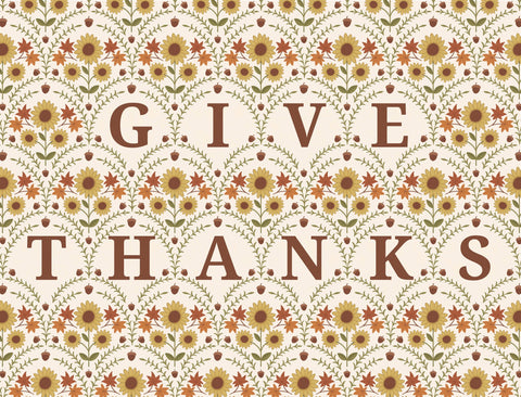 Give Thanks Floral Yard Sign